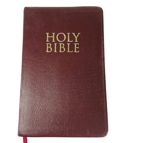 Holy Bible Leather Red Burgundy  Zondervan Jesus Red Print Standard Text u - Picture 1 of 5